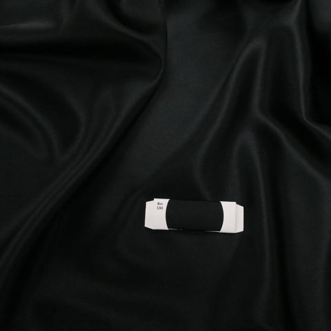 Silk Charmeuse Fabric Black Solid 54" 19mm - Rex Fabrics