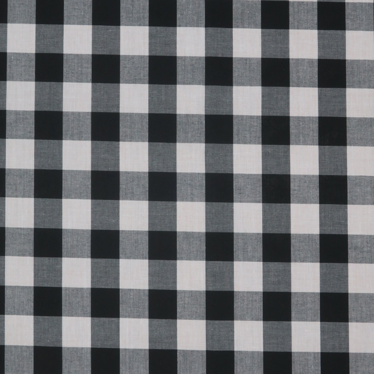 Cotton Gingham Fabric - Classic Black, White & Beige