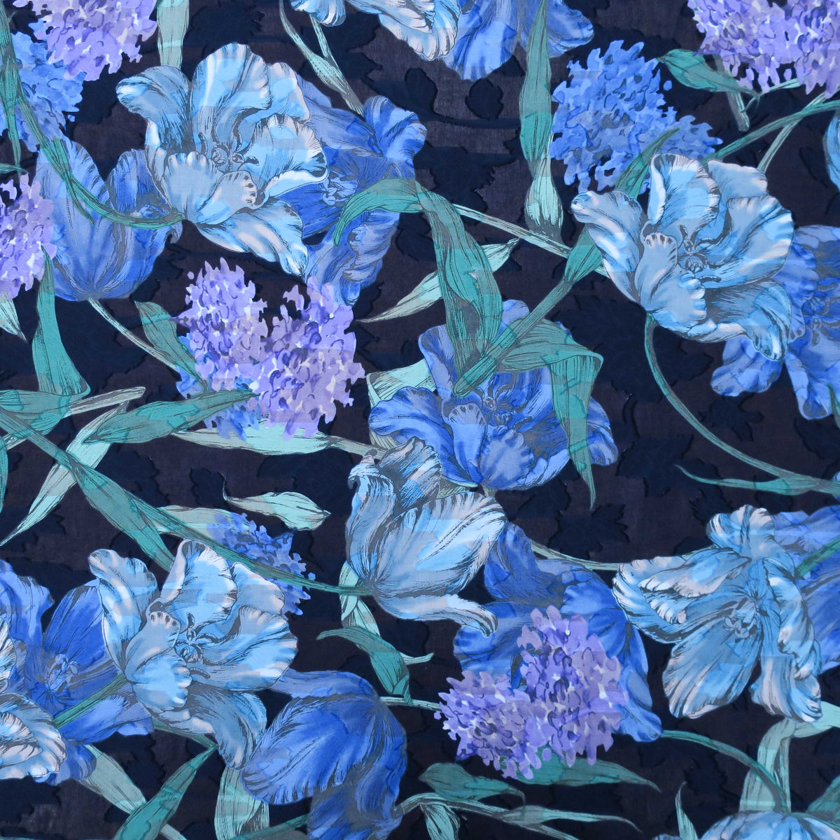 blue floral dress fabric Blue Floral Fabric 1/2 yard