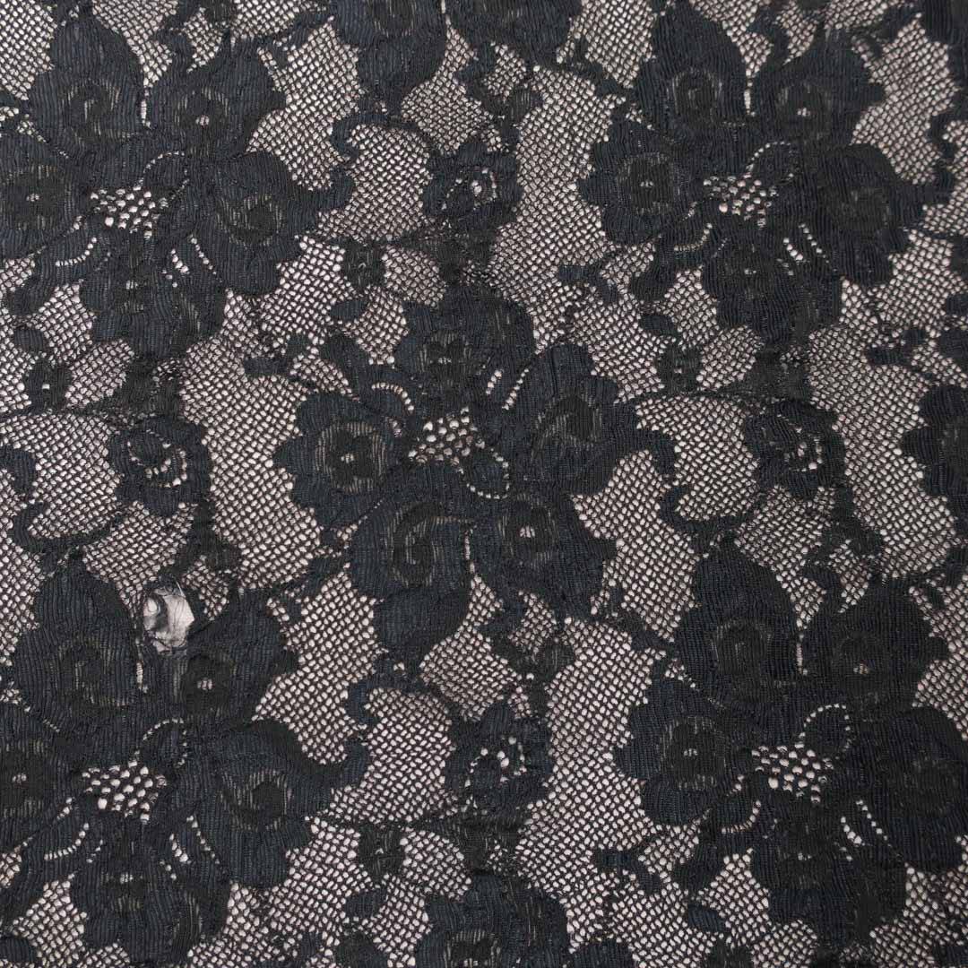 Black lace fabric - Chantilly lace - lace fabric from