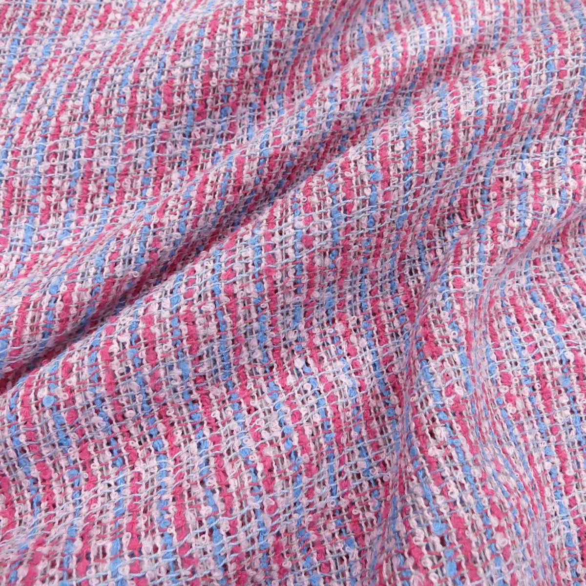 Silk Cotton Boucle Tweed Fabric by the Yard. Designer Collection
