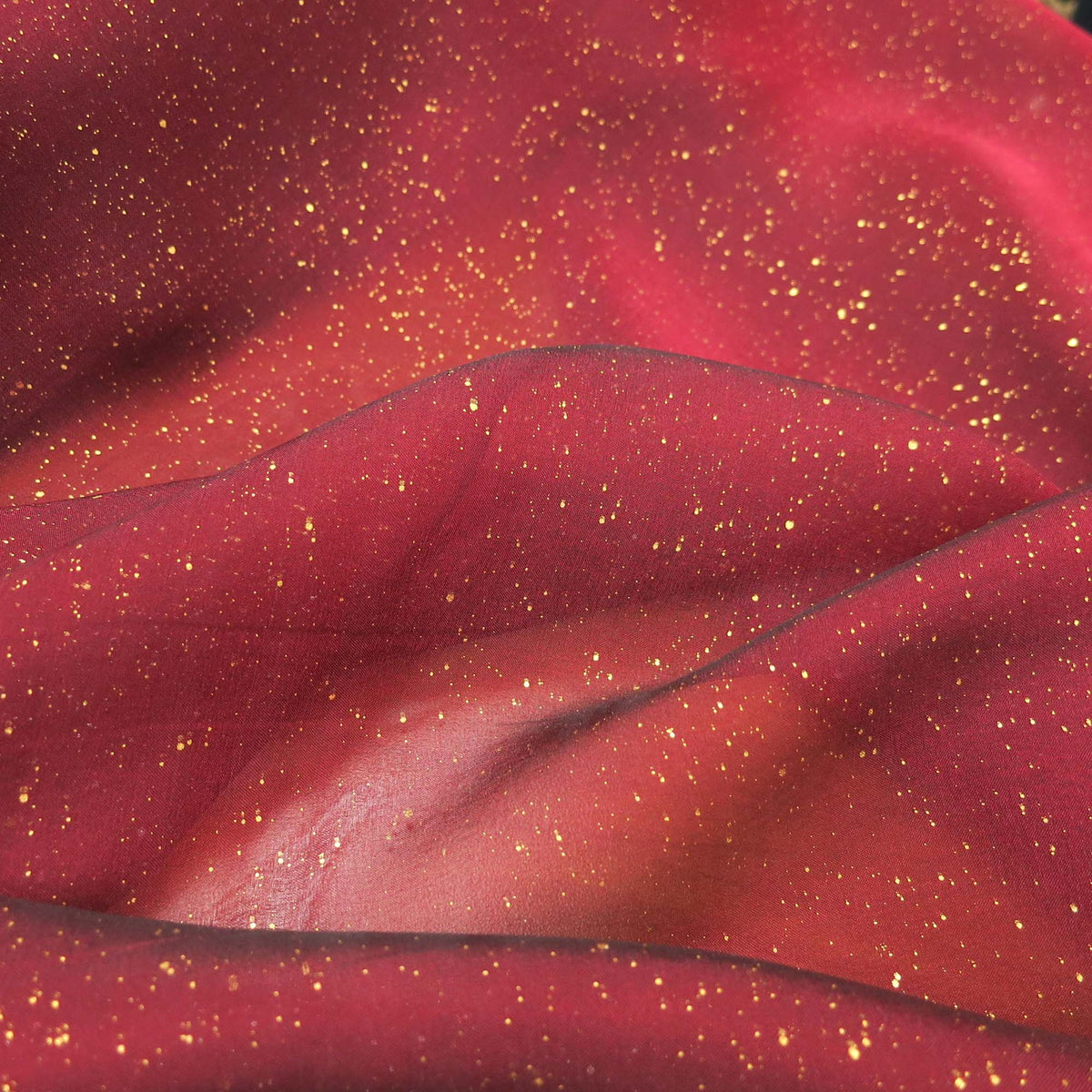 NY Designer Fabrics Iridescent Purple/Red Taffeta Silk Fabric