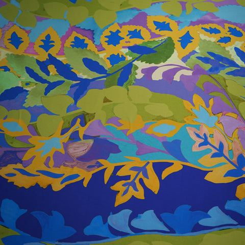 Tropical Garden Collage Print Satin Stretch Charmeuse Polyester Fabric - Rex Fabrics