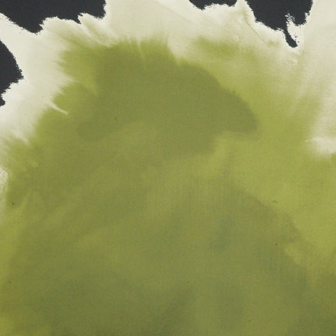 Abstract Olive Smoke Print on Charcoal Noir Polyester Charmeuse Fabric