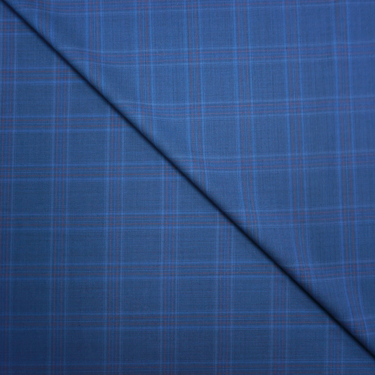Blue Medium Glen Windowpane with Red Stripe SCABAL Super 130's Wool ...