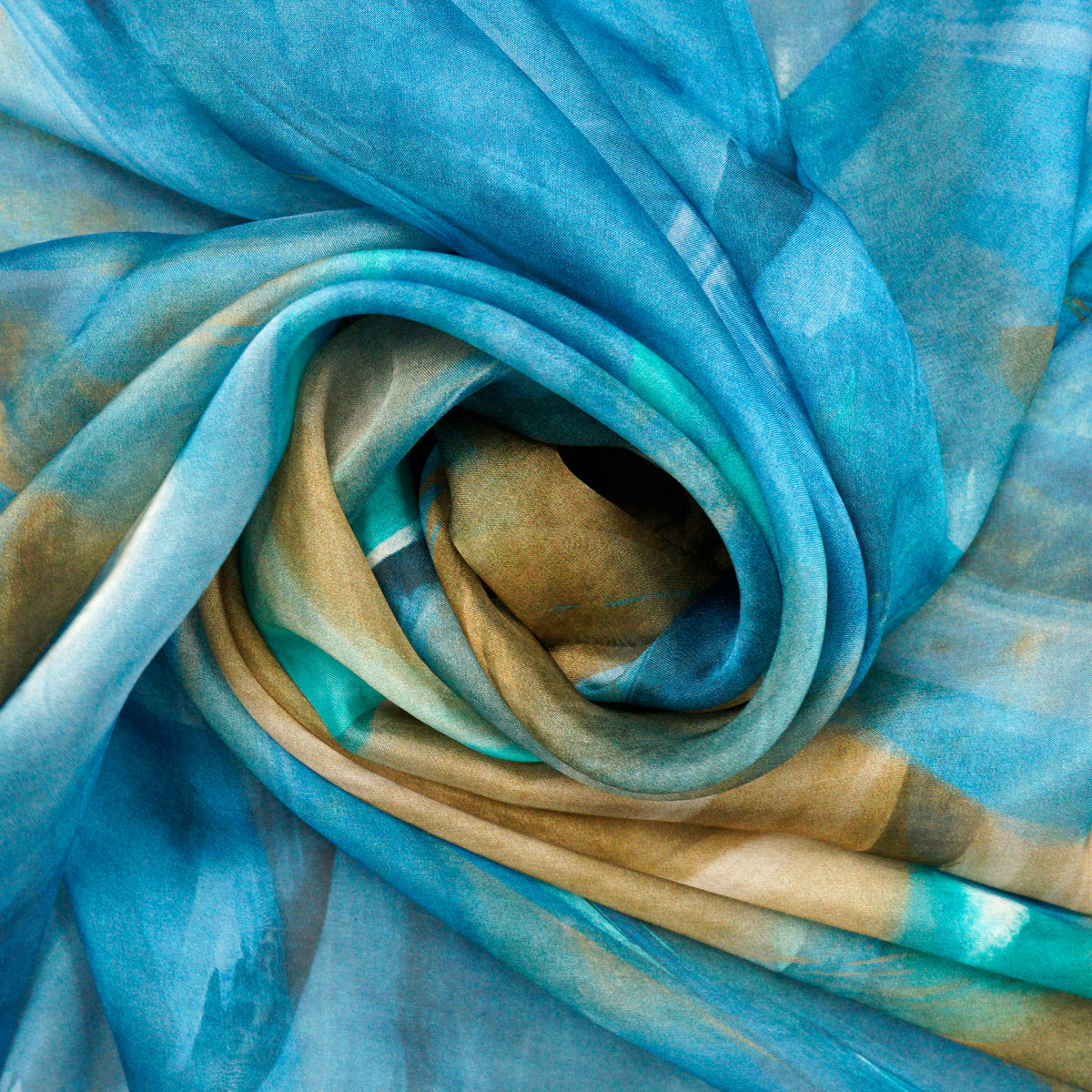Sapore Digi Petrol/Camel Silk Chiffon Georgette Fabric– Rex Fabrics