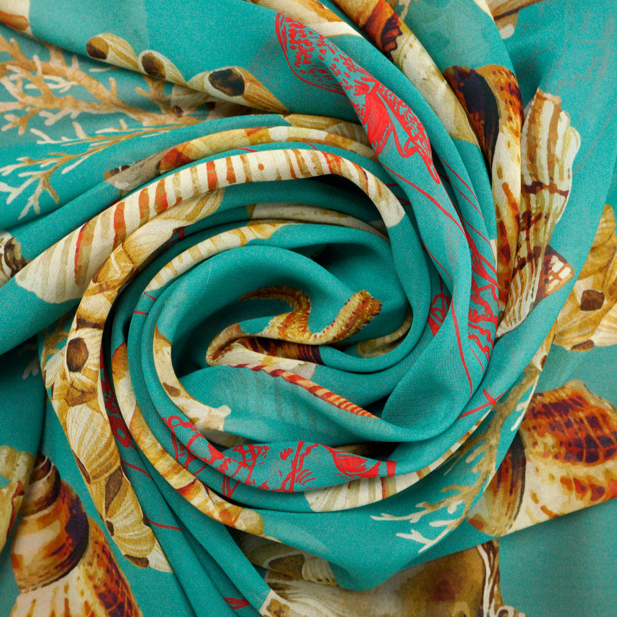 Coastal Treasures Scatter Silk Chiffon Georgette Fabric– Rex Fabrics