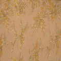 Yellow Floral Sequins and Beads on Embroidered Tulle Fabric - Rex Fabrics