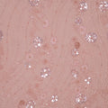 Peach Floral Tulle with Bugle Beads Floral Embroidered Tulle Fabric - Rex Fabrics