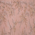 Nude Tulle with Gold Floral Sequins and Beads on Embroidered Tulle Fabric - Rex Fabrics