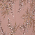 Nude Tulle with Gold Floral Sequins and Beads on Embroidered Tulle Fabric - Rex Fabrics