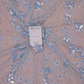 Powder Blue Floral Tulle with Bugle Beads Floral Embroidered Tulle Fabric - Rex Fabrics