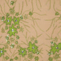 Lime Green Floral Tulle with Bugle Beads Floral Embroidered Tulle Fabric - Rex Fabrics