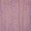 Lilac Abstract Tulle with Bugle Beads Floral Embroidered Tulle Fabric - Rex Fabrics