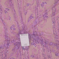 Purple Abstract Tulle with Bugle Beads Floral Embroidered Tulle Fabric - Rex Fabrics