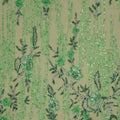 Neon Green Abstract Floral Sequins and Beads on Embroidered Tulle Fabric - Rex Fabrics