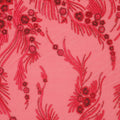 Red Floral with Bugle Beads Floral Embroidered Tulle Fabric - Rex Fabrics