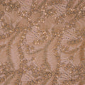 Light Gold 3D Floral with Bugle Beads Floral Embroidered Tulle Fabric - Rex Fabrics