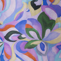 Purple and Lavender and Multicolored Painting Like Printed Silk Charmeuse Fabric - Rex Fabrics