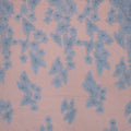 Baby Blue Pearls and Bugle Beads on 3D High Relief Flowers Embroidered Tulle Fabric - Rex Fabrics