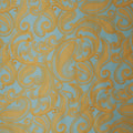 Mint and Pale Yellow Paisleys Printed Silk Charmeuse Fabric - Rex Fabrics