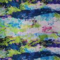 Green Blue and Teal Paint Splatters Printed Silk Charmeuse Fabric - Rex Fabrics