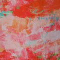 Orange White and Pink Paint Splatters Printed Silk Charmeuse Fabric - Rex Fabrics