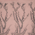 Metallic Grey Bugle Beaded Branches Embroidered Tulle Fabric - Rex Fabrics