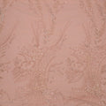 Champagne Tulle with Bugle Beads Floral Embroidered Tulle Fabric - Rex Fabrics