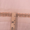 Peach Abstract Crystal Beaded Rhinestone and Bugle Beads Trim - Rex Fabrics