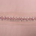 Light Pink Crystals Abstract on Nude Tulle Crystal Beaded Rhinestone and Bugle Beads Trim - Rex Fabrics