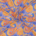 Orange and Purple Water Color Abstract Art Printed Silk Chiffon Fabric - Rex Fabrics