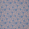 Light Blue Florals on White Background Printed Silk Chiffon Fabric - Rex Fabrics