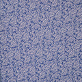 White Florals on Blue Background Printed Silk Chiffon Fabric - Rex Fabrics
