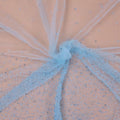 Light Blue Crystals and Rhinestones Regal Embroidered Tulle Fabric - Rex Fabrics
