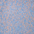 Light Blue Bugle Beads and Floral and Leaves Embroidered Tulle Fabric - Rex Fabrics