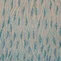 Aqua Bugle Beads and Rhinestones Modern Embroidered Tulle Fabric - Rex Fabrics