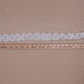 2" White  Floral Rhinestones and Crystals with White Pearls Trim - Rex Fabrics