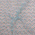 Mint Beads and Rhinestones Embroidered Net Fabric - Rex Fabrics