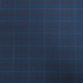 Medium Blue with Wine Windowpane Australis Super 150's Wool Loro Piana Fabric - Rex Fabrics