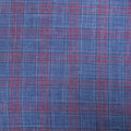 Blue with Red Plaid Summertime Wool Silk and Linen Loro Piana Fabric - Rex Fabrics