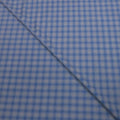 Gray with Blue Gingham Australis Super 150's Wool Loro Piana Fabric - Rex Fabrics
