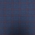 Dark Blue Plaid 100% Wool Zelander Loro Piana Fabric - Rex Fabrics