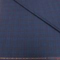 Dark Blue Plaid 100% Wool Zelander Loro Piana Fabric - Rex Fabrics