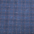 Blue with Brown Plaid Silk Air Loro Piana Fabric - Rex Fabrics