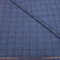 Blue with Brown Plaid Silk Air Loro Piana Fabric - Rex Fabrics