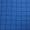 Sky Blue Windowpane Summertime Wool Silk and Linen Loro Piana Fabric - Rex Fabrics