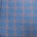 Blue with Brown Windowpane Plaid Summertime Wool Silk and Linen Loro Piana Fabric - Rex Fabrics