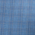 Light Blue Plaid Summertime Wool Silk and Linen Loro Piana Fabric - Rex Fabrics