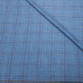 Light Blue Plaid Summertime Wool Silk and Linen Loro Piana Fabric - Rex Fabrics